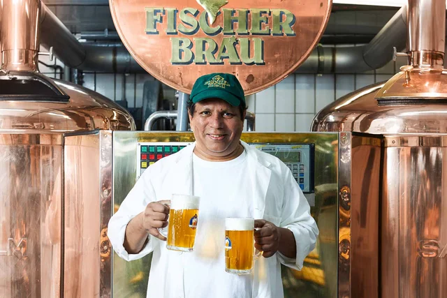 Our brewmaster in the brewhouse
